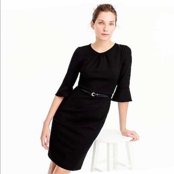 J.Crew Bell-sleeve sheath in stretch ponte dress - Picture 1 of 6